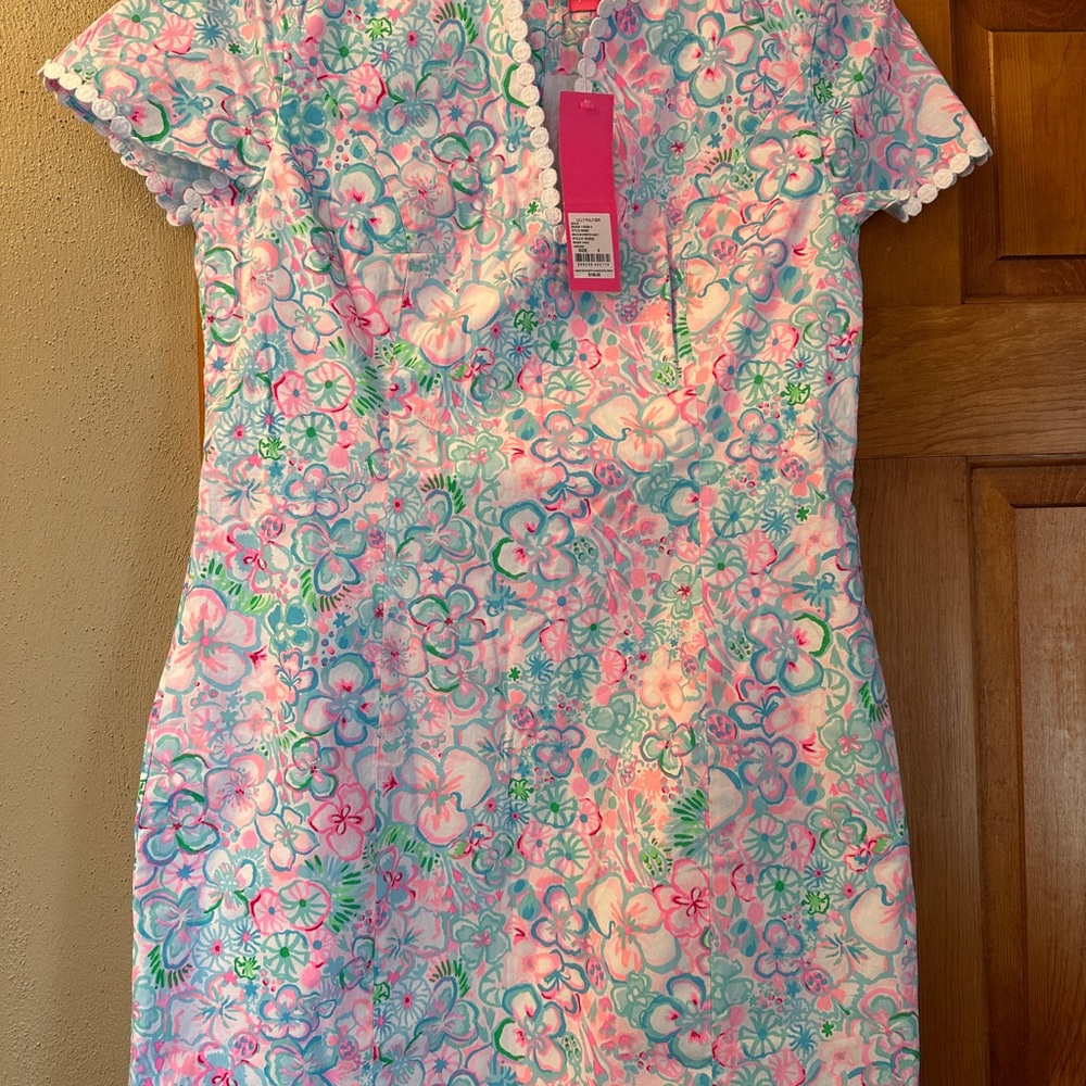 Lilly Pulitzer Braylin Stretch Shift Dress in Resort White Love Bug
